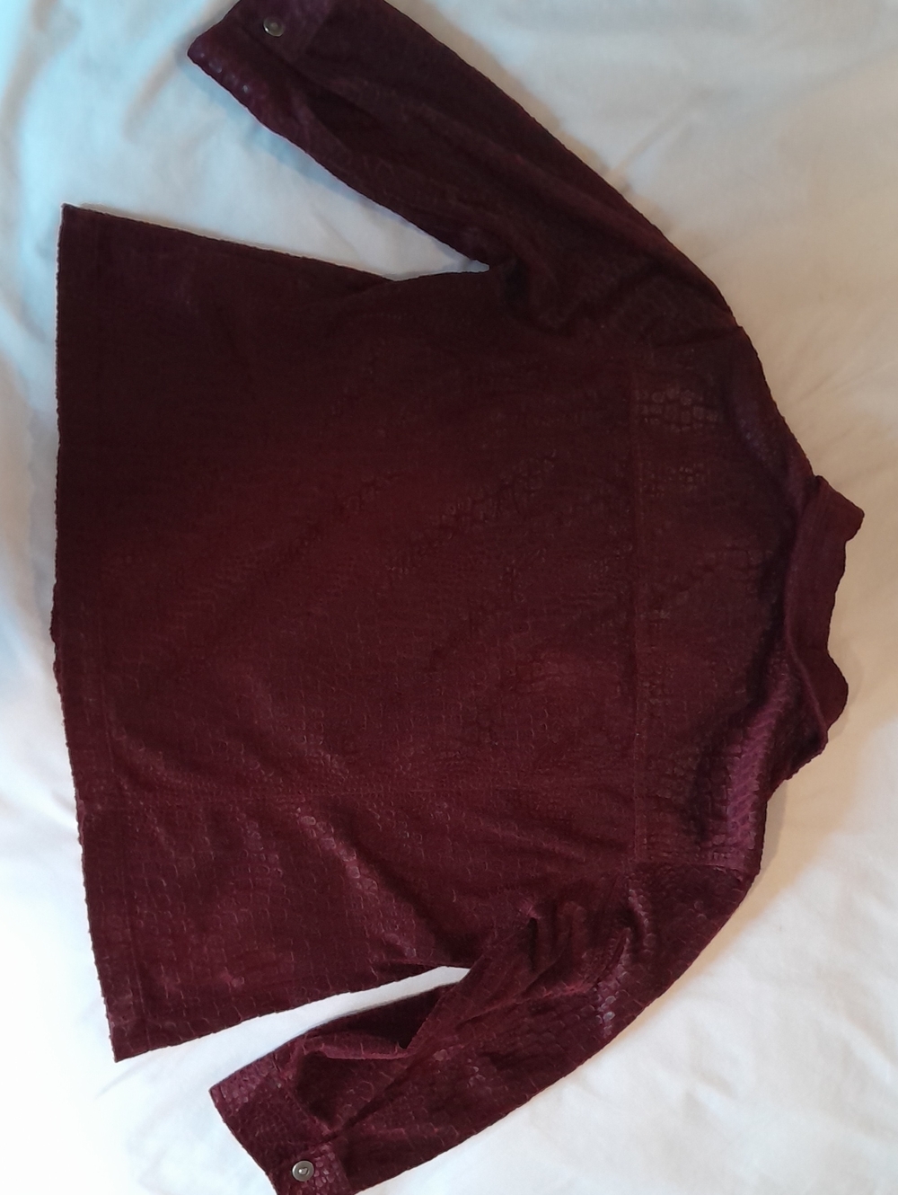 Ruby Rd. Women's Burgundy Snake Print Zip-Front Jacket, 16W - Picture 6 of 11